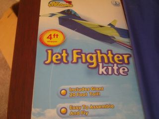 VTG 4 FOOT JET FIGHTER KITE BY AIR CREATIONS MALIBU CA 20 TAIL NEW OLD
