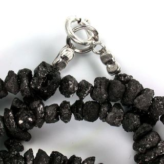 60.30ct, 16.5 inches, Natural Jet Black Diamonds, Drilled Uncut Beads