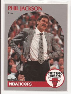 1990 PHIL JACKSON NBA HOOPS BASKETBALL COACH CARD #308 CHICAGO BULLS