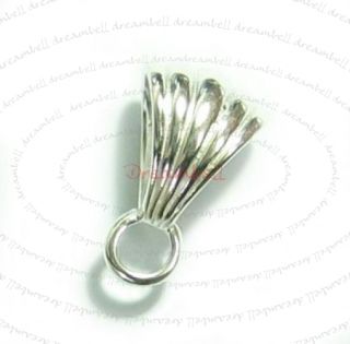 1x Sterling Silver Shell Bail Pendant Connector Slide