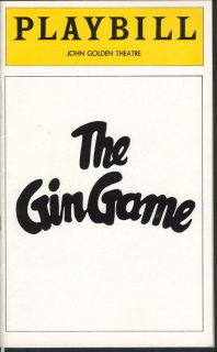 The Gin Game Playbill 6 1978 Jessica Tandy E G Marshall Micke Nichols