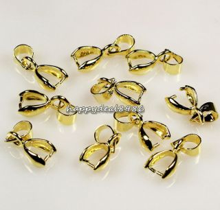 50pcs Gold Plated Jewelry Findings Pendant Pinch Bails Connector