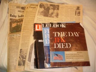 Lot of John F Kennedy Memorabilia Newspapers JFK