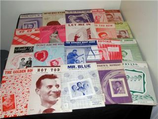 Offered is a 100 + piece 50s hits & stars lot of sheet music.