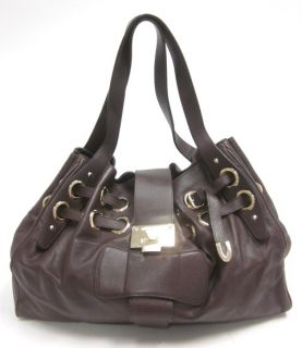Jimmy Choo Brown Leather Grommet Ramona Handbag