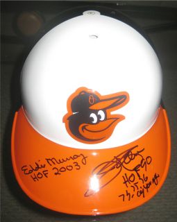 Jim Palmer and Eddie Murray Orioles Autographed Batting Helmet JSA