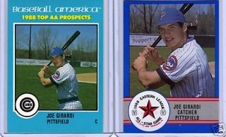 1988 Pittsfield Cubs Joe Girardi Minor League Mint