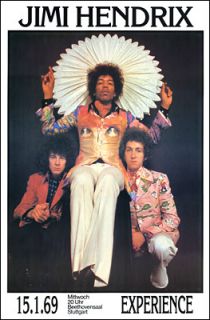 Jimi Hendrix Experience 1969 Germany Concert Poster