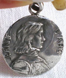 Beautiful Art Nouveau Saint Joan of Arc Domremy Sterling Silver Medal