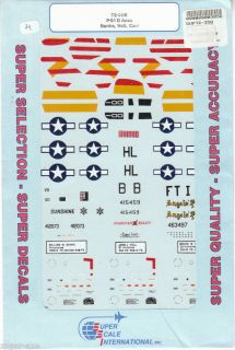  72 SuperScale Decals P 51D Mustang Aces Banks Voll Carr 72 258