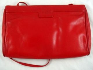 Vintage Anne Klein Red Calderon Leather Clutch