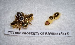 Joan Rivers Baby Bee Pin Brooch Bug Changeable  New