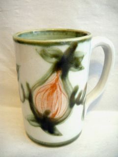 Vintage John B Taylor Pottery Peach Harvest 5 Tall Ceramic Mug Cup