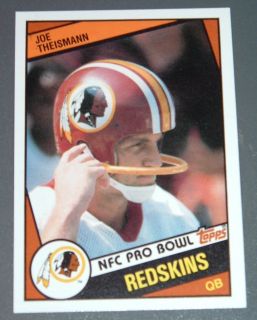 Joe Theismann Washington Redskins / Notre Dame QB Topps 1984 MINT #