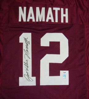 Joe Namath Autographed Signed Alabama Jersey Willie PSA DNA