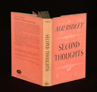 1965 Second Thoughts More Studies in Literature Ridley First Edition