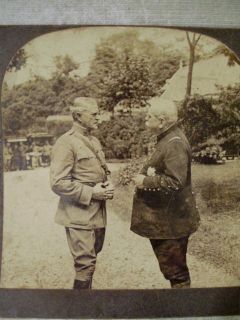 Antique Stereoviews WWL Joffre and Pershing in Governors Gardens Paris