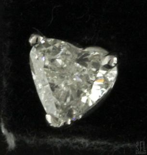 EGL Certified 14k White Gold 1 92ct SI2 SI3 H Heart Cut Diamond Stud