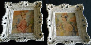 Set John Lloyd Strevens Turner Prints French Ladies White Frames 10 x