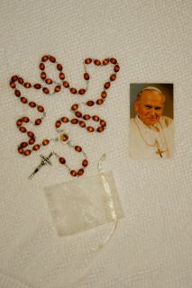 REAL RELIC ROSARY of Blessed Pope John Paul II JP  WORLDs MOST