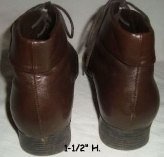 St Johns Bay Brown Lace Up Ankle Boots Size 10 w Awesome