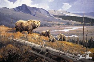 Fertile Valley by Luke Frazier Grizzly Bears Mountain Landscape SN LE