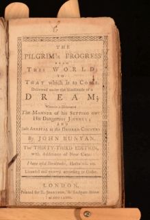 1776 The Pilgrims Progress John Bunyan Complete in Three Parts