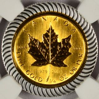 2004 Canada 1/4 Oz Gold & Silver Bi Metallic $10 Maple Leaf NGC MS69