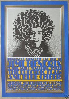 Jimi Hendrix Concert Poster John Van Hamersveld Signed
