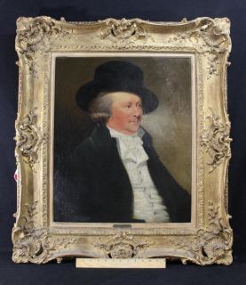Antique 19thC John Constable R A Portrait Oil Painting Man in Black