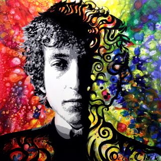 Bob Dylan Concert Poster Art Signed Lithograph Print 12"x12" by Ocean Clark  