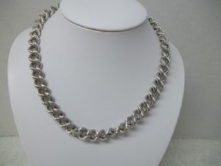 Judith Ripka Sterling Textured Curb Link Toggle Necklace 18"  