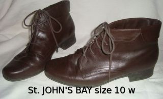 St John's Bay Brown Lace Up Ankle Boots Size 10 w Awesome  