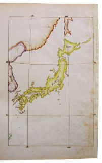 1862 Manuscript Journal Mission in Japan Hand Drawn Map US Missionary  