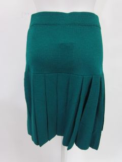 St John Collection Hunter Green Santana Knit Skirt Sz 6  