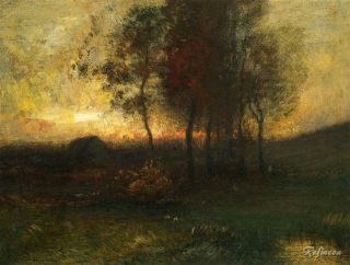 Oil Painting Repro John Francis Murphy Autumnal Landscape  
