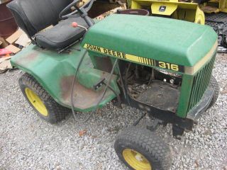 John Deere 316 Lawn Garden Tractor for Parts No Motor or Deck  
