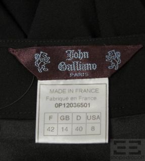 John Galliano Black Knee Length Skirt Size US 8  