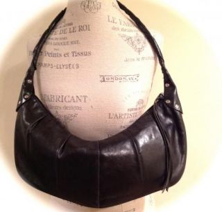 BCBG MAXAZRIA Black Leather Shoulder Handbag Gorgeous  