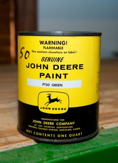 Genuine John Deere Quart Paint Can with Paint Inside Original Condition 1956  