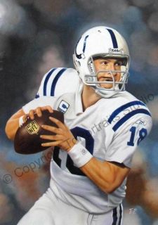 Peyton Manning Indianapolis Colts Canvas Oil Painting  