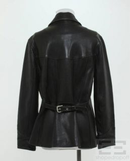 John Michael Black Leather Zip Up Jacket Size M  