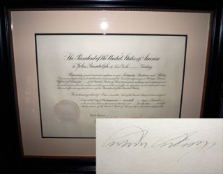 Calvin Coolidge Signed 1924 Document New York Randolph  
