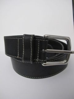 New John w Nordstorm Casual Genuine Italian Leather Men's Belt Black Size 36  