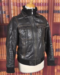 Superb Ben Sherman Brown Leather Jacket s M  