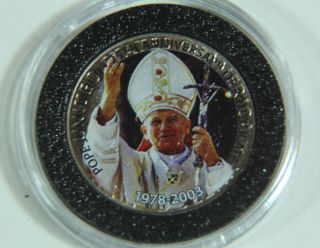 Pope John Paul II Colorized Kennedy Half Dollar Morgan Mint  