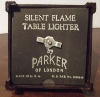 Vintage Parker Silent Flame Table Lighter Gold Deco  