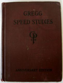Vintage 1929 Anniversary Edition Gregg Speed Studies by John Robert Gregg  