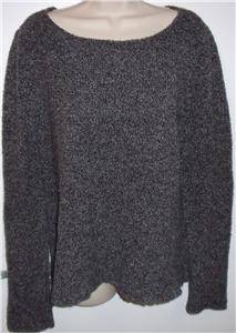 Eileen Fisher wool cashmere blend boucle gray sweater top womens XL  