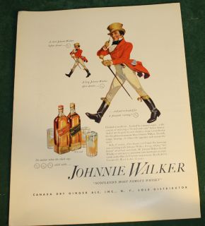 1937 Johnnie Walker Black Red Label Scotch Ad Whisky  